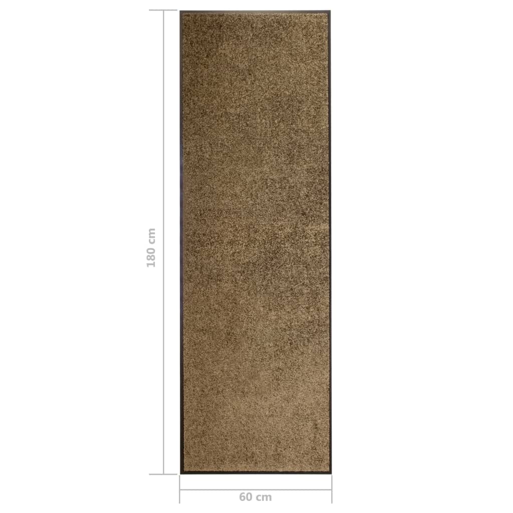 Washable Doormat Brown 60 X 180 Cm