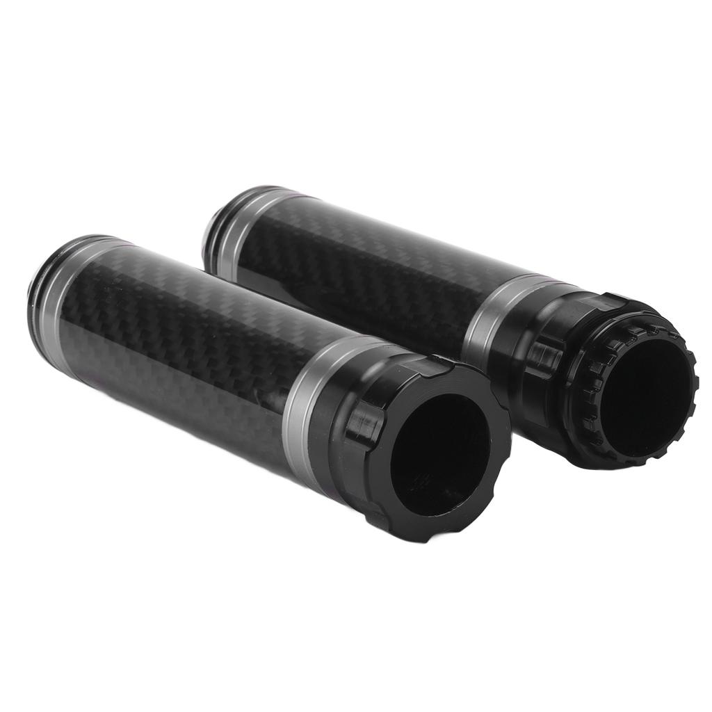 2PCS Motorcycle Handle Bar Grip Cover Carbon Fiber Corrosion Resistant Waterproof Universal for 7/8in HandlebarSilver