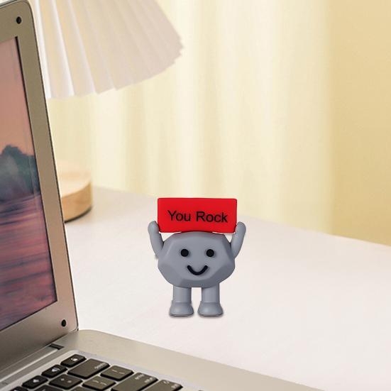 Kapesní objetí Motivační kámen s pozitivní kartičkou Emoční podpora Pryžová Mini Ozdoba You Rock Dekorace Inspirativní dárek