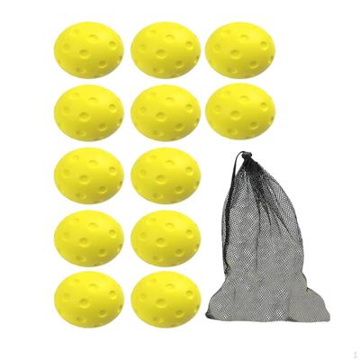 12 Pieces Silent Pickleball Balls with Mesh Bag Bright Color Paddle Control 74mm Soft