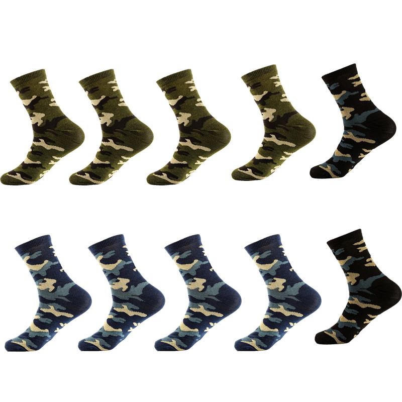 10 porų / siunta Vyriškos lauko sportinės kojinės Laukinės kamufliažinės kojinės Patogios kvėpuojančios laisvalaikio kojinės namo Kelionės lauke