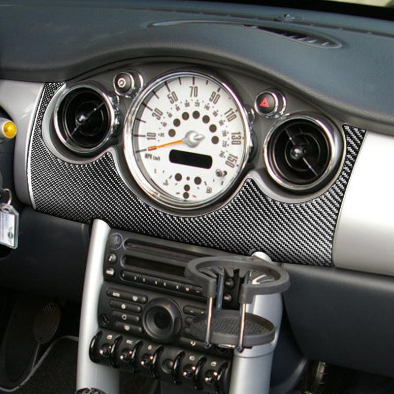 For Mini Cooper Hatch One R50 R53 2002-2004 Carbon Fiber Dashboard Central Control Panel Cover Car Interior Accessories Sticker
