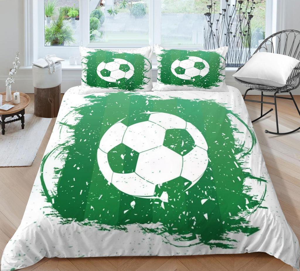 Bedding Set Bedspread Bed Cover Quilt Covers Football Printing Home Bedclothes Luxury Soft Pillowcase Breathable