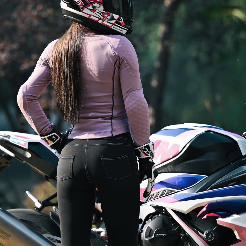 WOSAWE Women's CE-Certified Motocross Slim-Fit Stretch Riding Pants with Soft Pads - Motorcycle Riding Suit