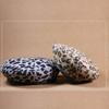 Damen Vintage Leopardenmuster Wolle Weich Winter Warm Baskenmütze Klassische Beanie Mütze