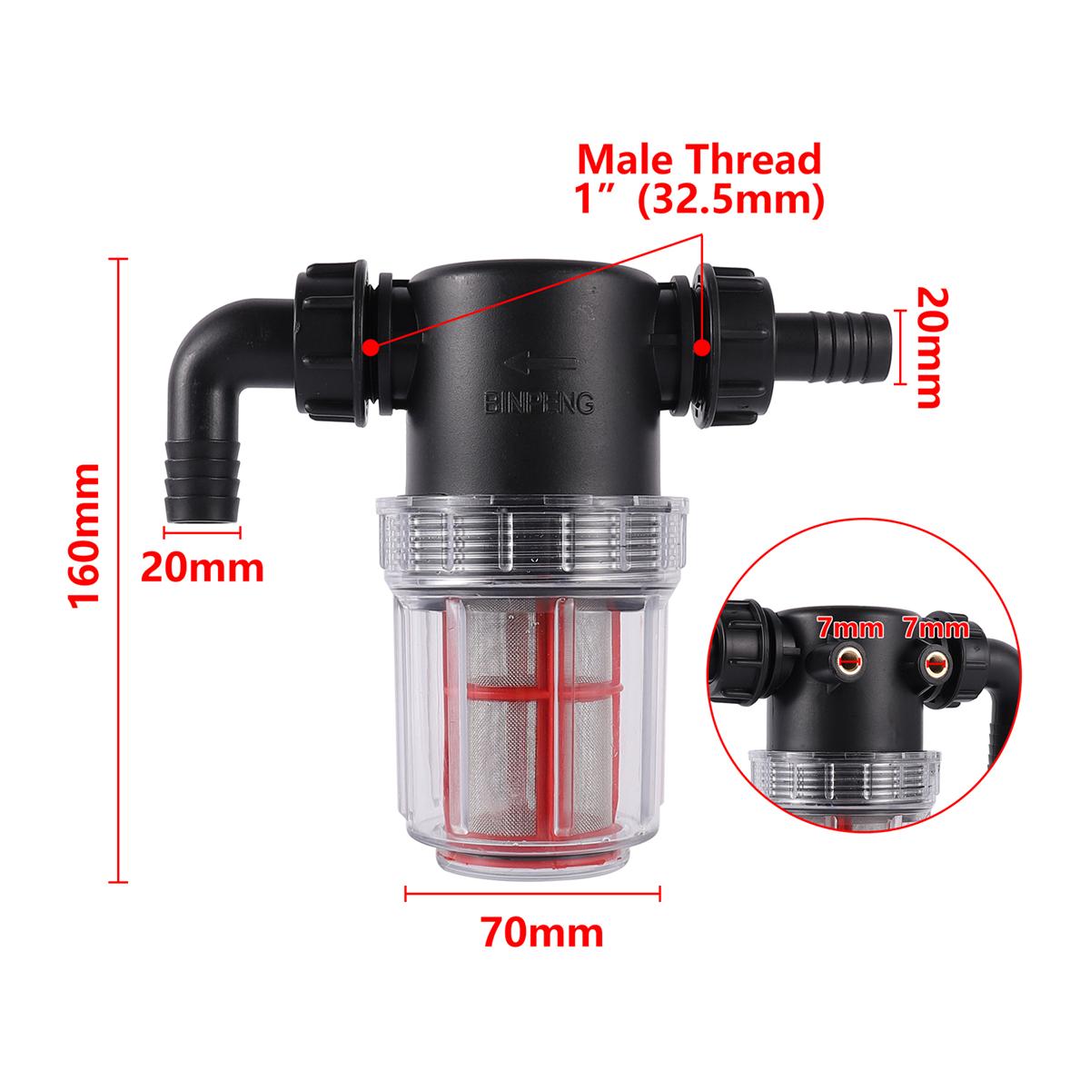 

20/25mm Barbed Agricultural Plant Protection Machinery Large Flow Transparent Filter 40/50Mesh Transparent Water Pipe Pre-Filter