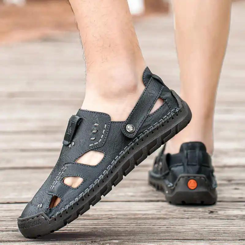 Fashion Round Tip Autumn-spring Men's Summer Sandals Shoes Non-slip Men's Slipper Red Shoes Men Sneakers Sports Hypebeast Funky