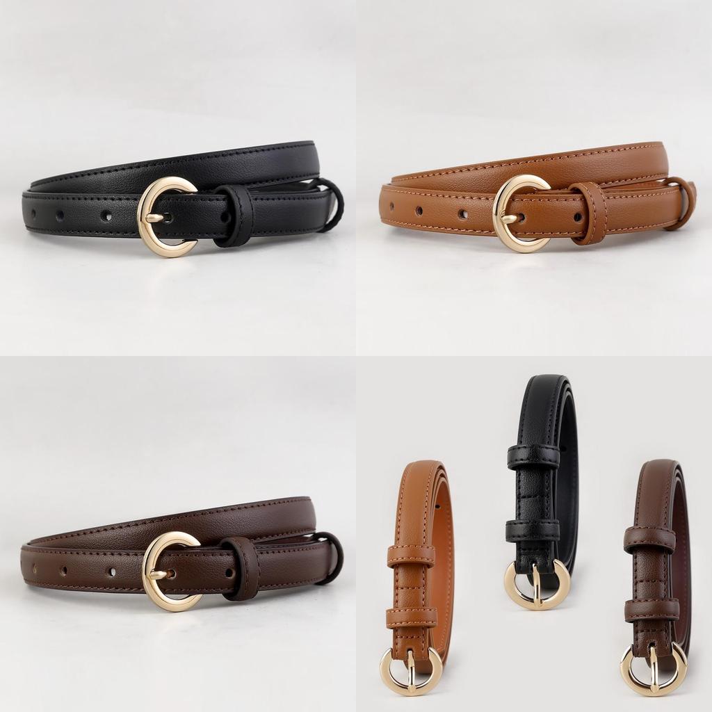 Leather Womens Belt With Alloy Pin Buckle For Casual Dress And Business Attire