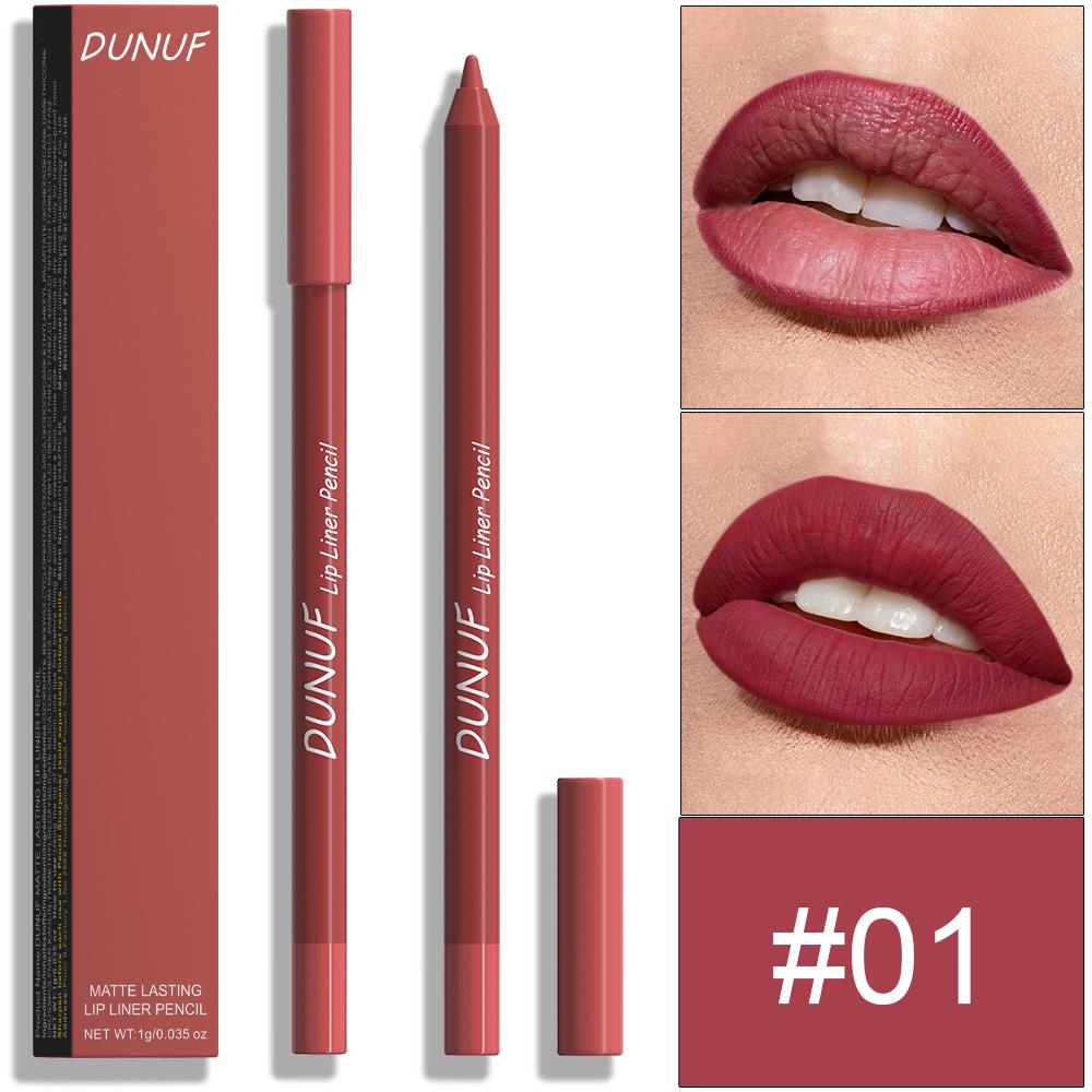 DUNUF 24-Color Waterproof Long-lasting Foam Lip Liner Set