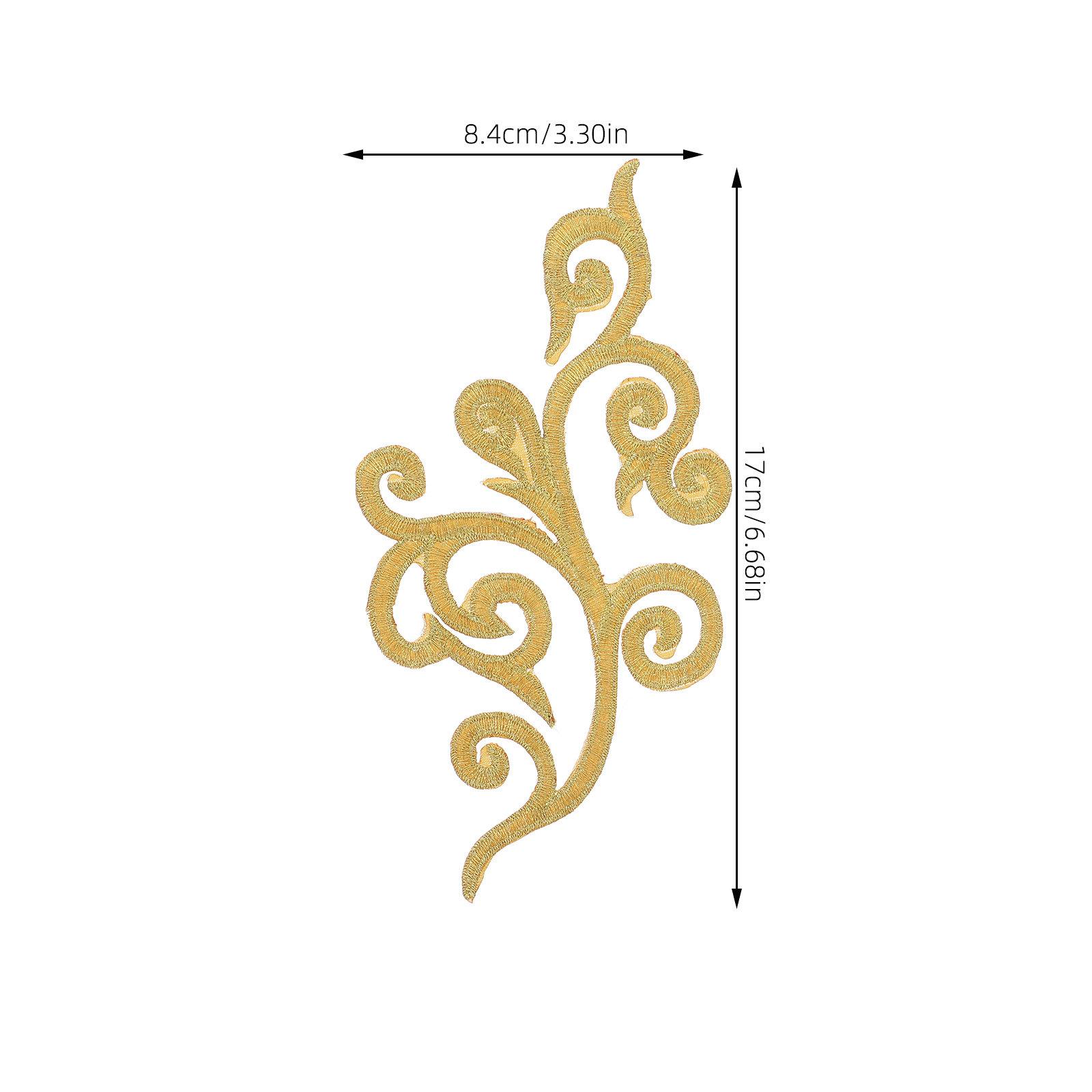 

10Pc Flower Embroidered Patches Gold Applique embroidery cloth patches for stage opera costume embroidery DIY handmade accessory золотистый