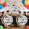 3 Graduation Globes, Aluminum Foil Balloons, Suitable for Graduation Parties, Graduation Season, Back-To-School Season, and Event Atmosphere Dec