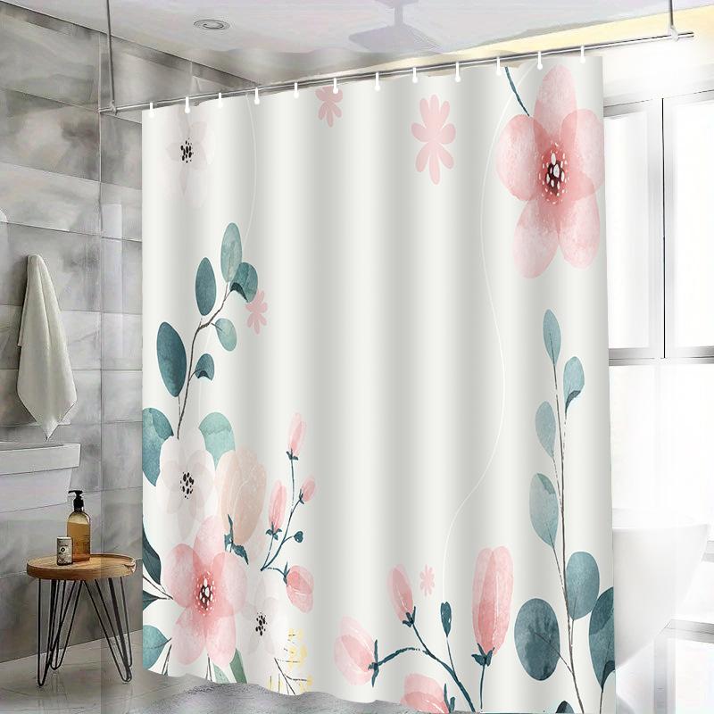 

Colored Flowers In The Field Washable Dirt-Resistant Shower Curtain Shower Head Waterproof Polyester Bath Curtain For Home Decor W60H190(CM)-1 Pcs