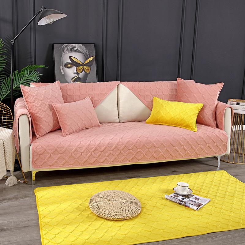 

Универсальная короткая плюшевая подушка для дивана Four Seasons, утолщенная нескользящая тканевая подушка, универсальный универсальный чехол для дивана, не царапается 70*70