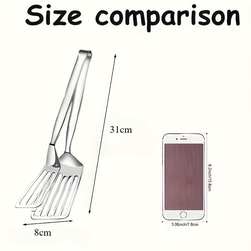 Edelstahl Multifunktional 1 Stück Servierzange - Mühelose Lebensmittelzubereitung und Präsentation für Buffet, Fischbraten, Brot, Steak, Salat und Dessert