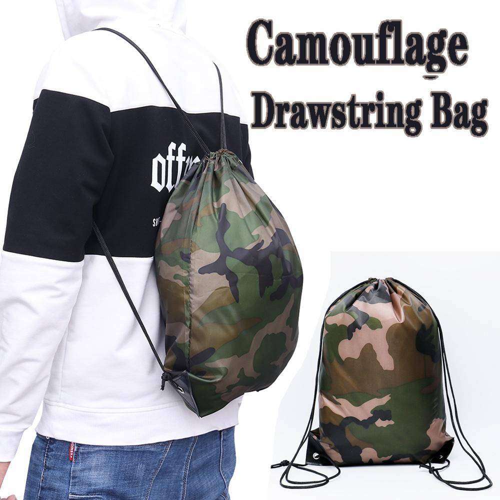 

Fashion Gym Riding Travel Thicken Oxford Bag Backpack Portable Sports Bag Camouflage Drawstring Bag камуфляжний