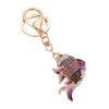 Keychain Pendant Rhinestones Inlaid Fish Shape Key Chain with Lobster Clasp Bag Charm Backpack Pendant Accessory