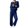 Women's Cutout Off-the-Shoulder Long Sleeve Knit Two-Piece Set for Casual Wear