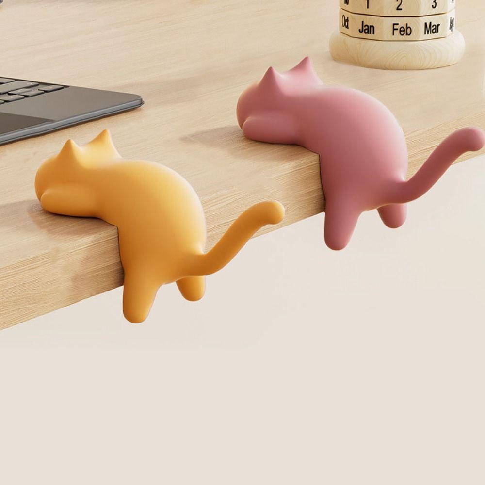 4Pcs Decorative Cat Table Hook Cute Travel Bag Holder Portable Desk Side Hooks  for Home