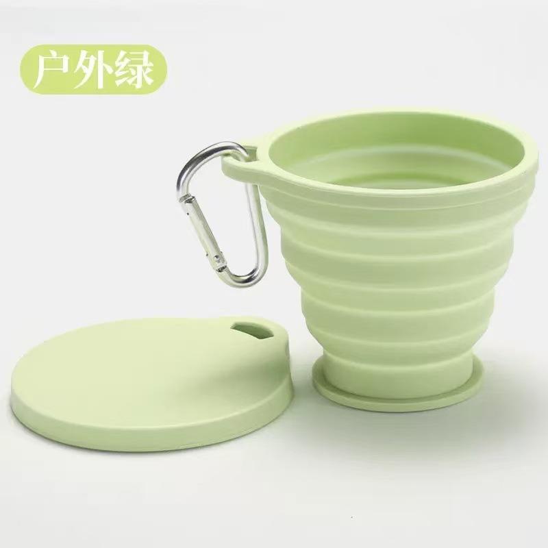 

Collapsible Silicone Travel Cup 180mL Portable Foldable Drinking Cup BPA Free Leak Proof Lightweight Outdoor Camping Cup One Size зелёный
