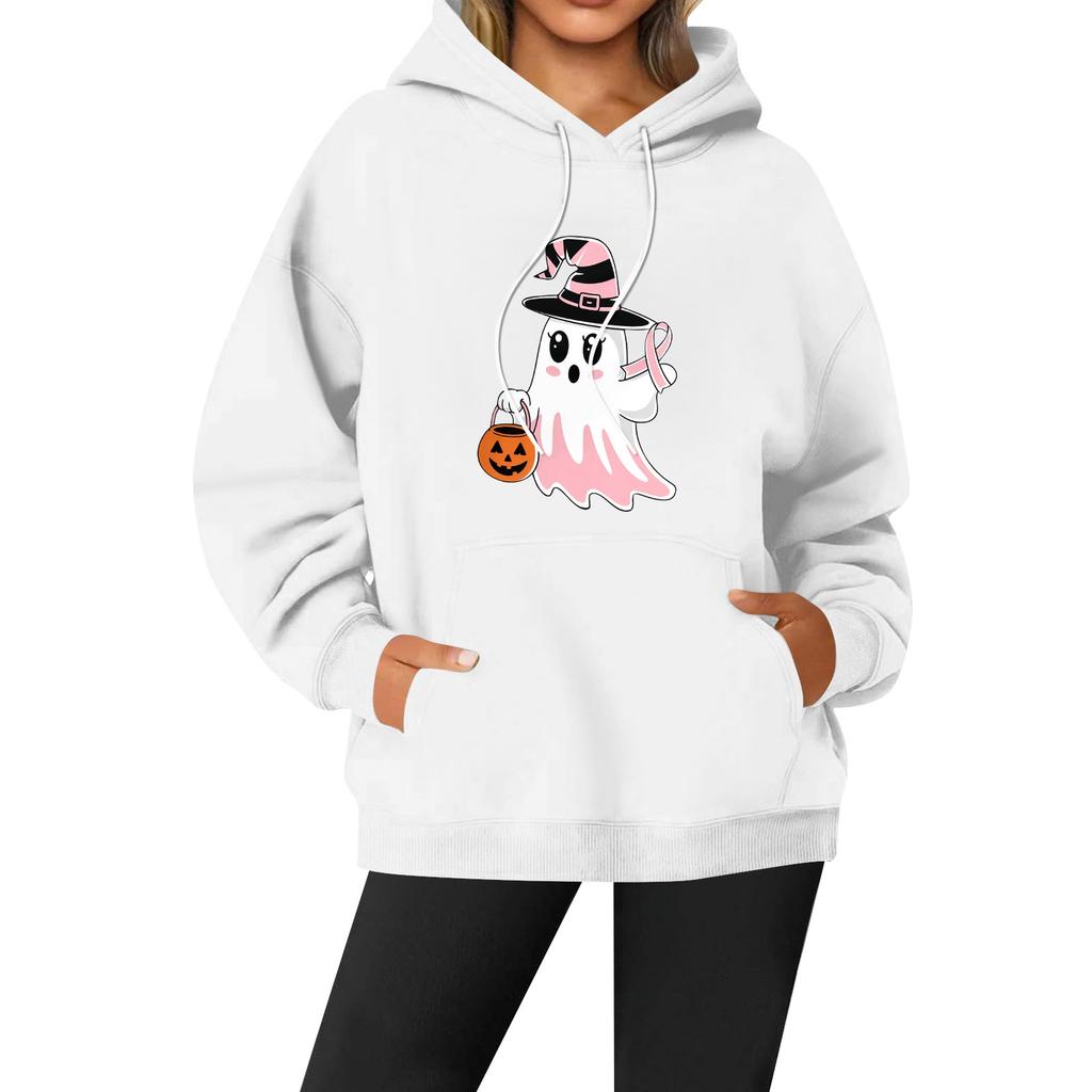 Women's Casual Fashion Solid Color Rugby Print Long Sleeve Hooded Sweatshirt Top