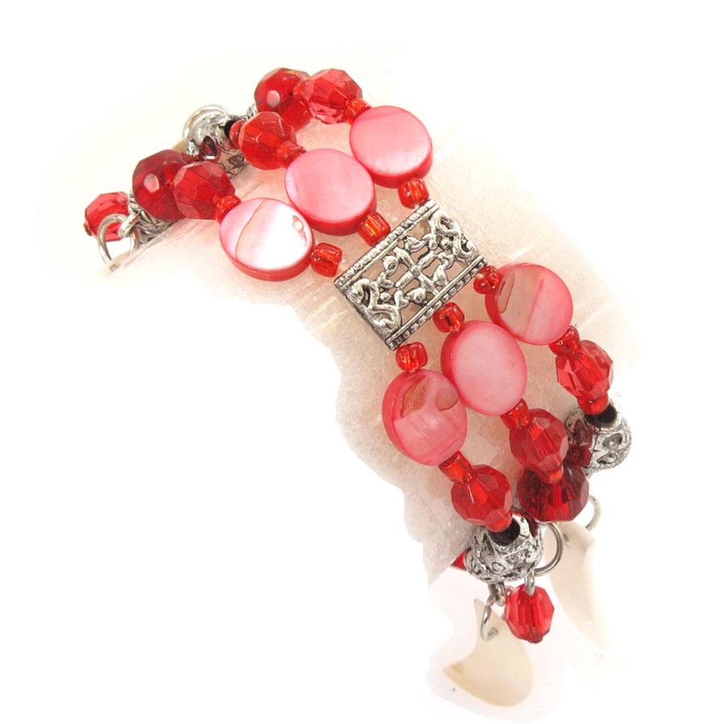 Les Trésors De Lily [J7765] - Red 'Scarlett' Designer Bracelet