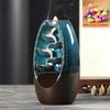 With 10Cones Free Gift Chinese Traditional Waterfall Incense Burner Ceramic Incense Holder,Option for Mixed Incense Cones