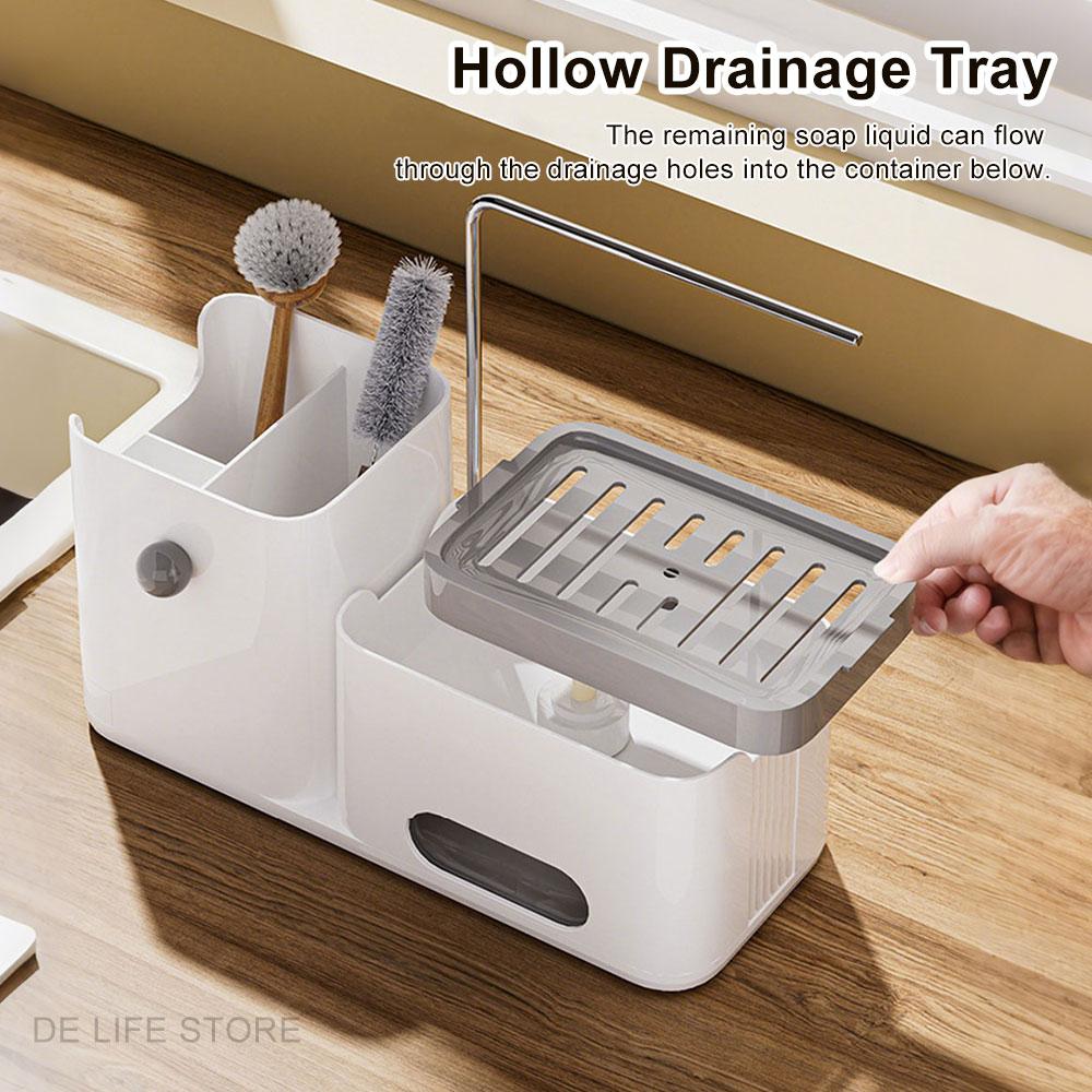 Kitchen Dishcloth Storage shelf For Sink Soap Sponge Holder Liquid Soap Organizer Box Drain Rack Kitchenware Sink Organizer