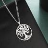 My Shape Vintage Tree of Life Necklaces for Men Women Gold Color Stainless Steel Necklace Choker Round Pendant Fashion Jewelry