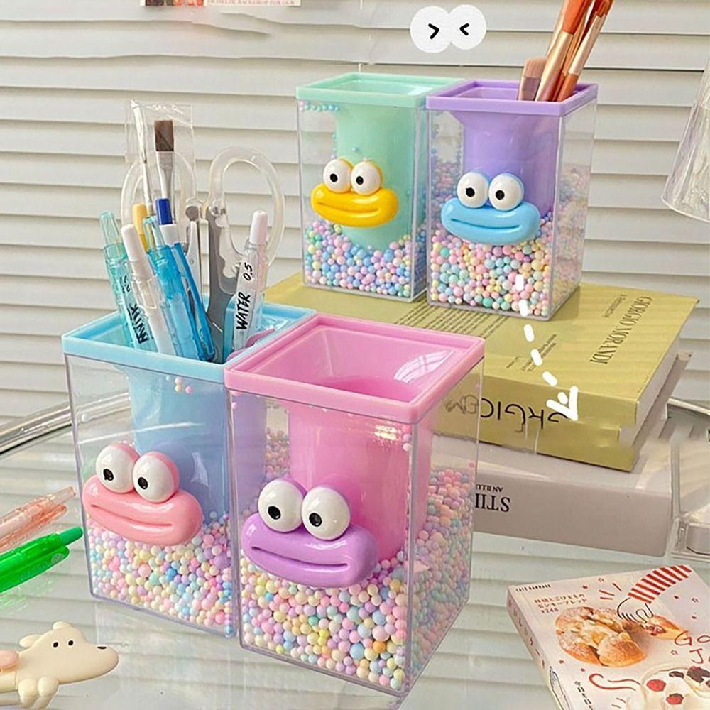 

Colored Ball Pen Container Large Capacity Makeup Brush Holder Spoof Storage Box Desk