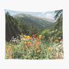 Nature Mountain Tree Tapestry Aesthetic Landscape Tapestry Green Woodland Scenery Wall Hanging for Bedroom Living Room Decor