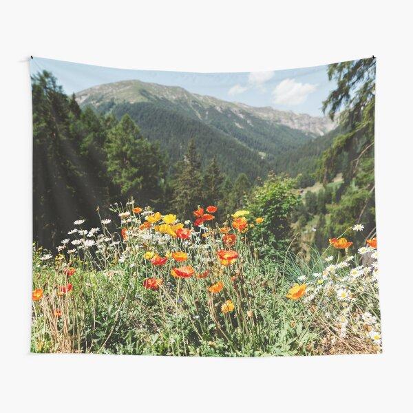 Nature Mountain Tree Tapestry Aesthetic Landscape Tapestry Green Woodland Scenery Wall Hanging for Bedroom Living Room Decor