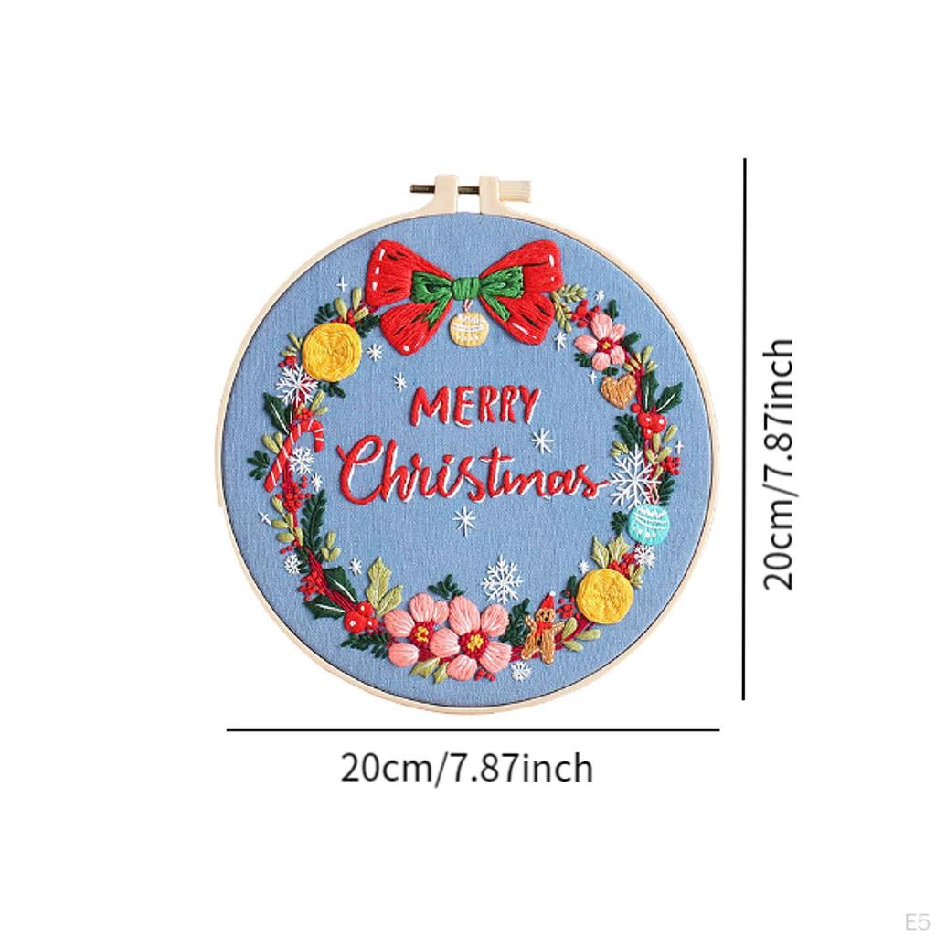 Christmas Embroidery Kit Craft Set Material Package Needlepoint Cross Stitch Kits for Beginners