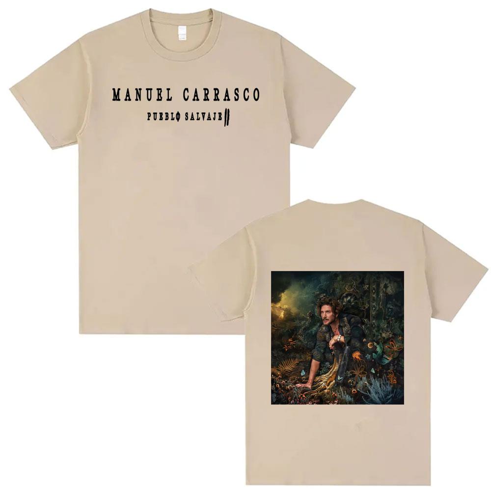 Rapper Unisexuel Carrasco Pueblo Salvaje Tour Graphic T Shirts Unisex Women Oversized Fashion Vintage T Shirt 100 Cotton Tshirt Tops