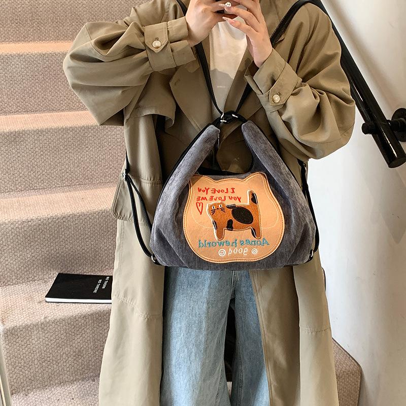 Commuter Backpack Bag Women's 2025 New College Style Tote Bag Large Capacity Shoulder Underarm Bag