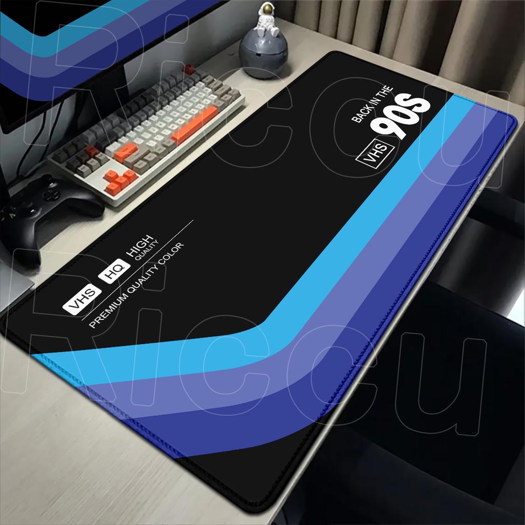 Computer Mousepad Non-slip Gamer Table Pad Retro VHS Style Mouse Pad Keyboard Mice Accessories HD Print Carpet Lock Edge Thicken