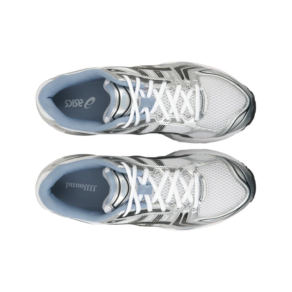 JJJJound x ASICS Gel Kayano 14 Blanc Bleu Bébé Baskets Unisexe Argent Noir 1203A961-101