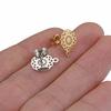 10pcs Gold Color Stainless Steel Round Flowers Base Earrings Pendant Connector Dangle Ring for DIY Earrings Jewelry Accessories