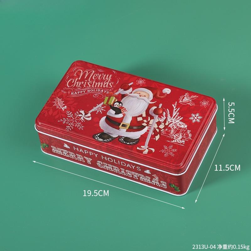 Cartoon Christmas Candy Storage Box Tin Box Container with Lid Flip Top Tin Candy Jewelry Gift Tin Cans Storage Organizer Decor