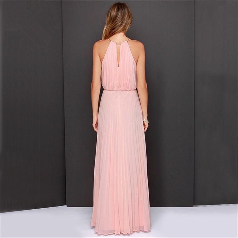 Halter Women Long Maxi Dress Evening Party Gown Wedding Bridesmaid Beach Holiday