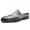 Mocassini di lusso in pelle con tacco aperto 47-48 Taglie forti Zoccoli Scarpe Mezzepunte da Uomo Traspiranti Designer Uomo Slip-on Scarpe Eleganti da Lavoro