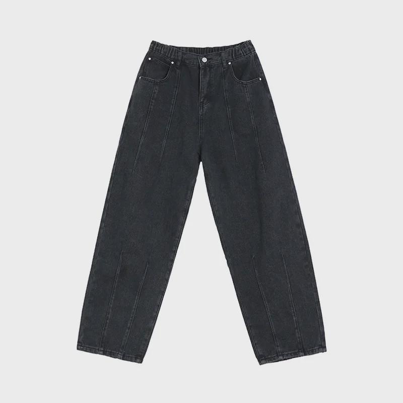 BJ Men's Retro Washed Wide-Leg Jeans: Spring/Summer Loose-Fit Korean Style Casual Pants