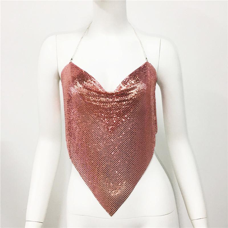 Metallic Leopard Print Crop Top With Sequins For Streetwear Women Fall Edition