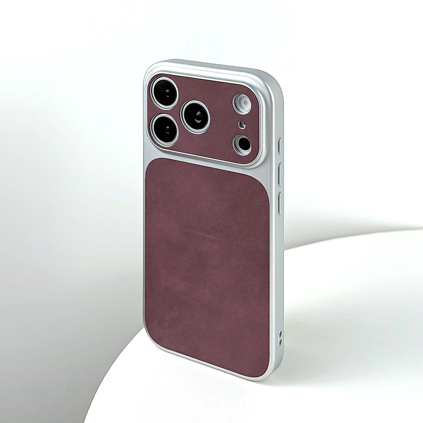 

Suede iPhone 17 Pro Max Case with Large Window and Fine Hole Protective Cover 15 PROMAX