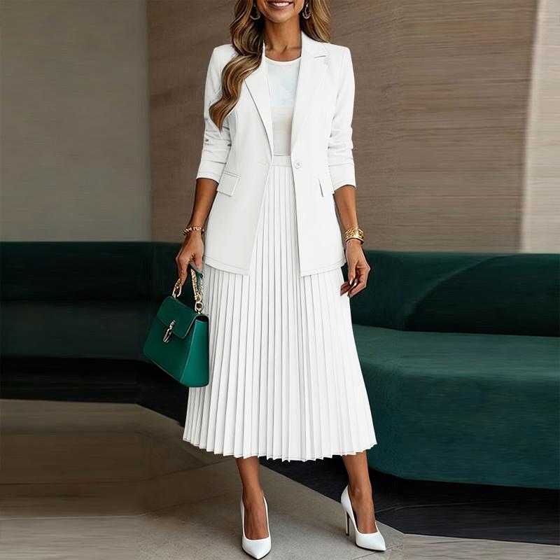ZANZEA Womens Cardigan Blazer Blouse and Long Skirts Fashion Two Piece Suit Sets