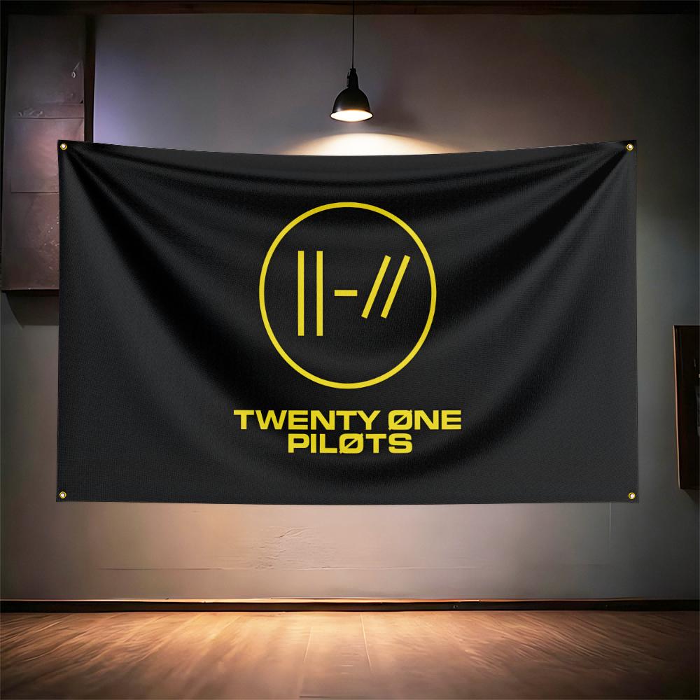 Rock Music Flag 3x5ft For Twenty One Pilots Fans Banner Hd Print Brass Grommet Garage Bedroom Living Room Dorm Wall Decor Tapest