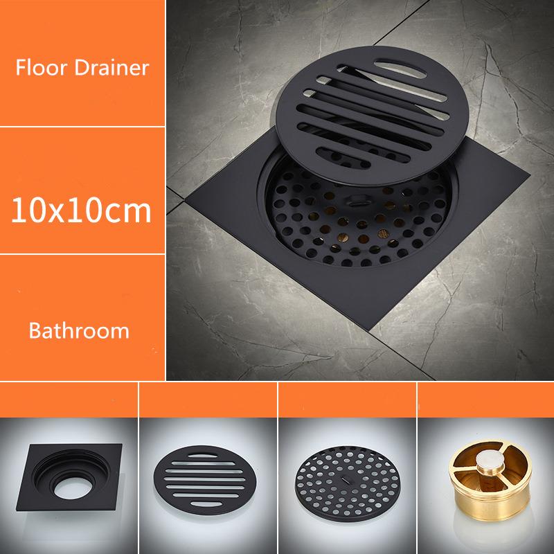 

Tuqiu душевые сливы квадратные сливные фильтры 10*10 см черные дезодорирующие сливы для ванны 304 из нержавеющей стали