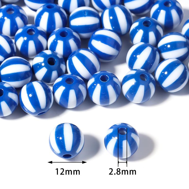 Wholesale  Acrylic Football Beads Basketball Soccer Ball Charms Round Loose Beads With Hole Bracelets Jewelry Making Supplies
