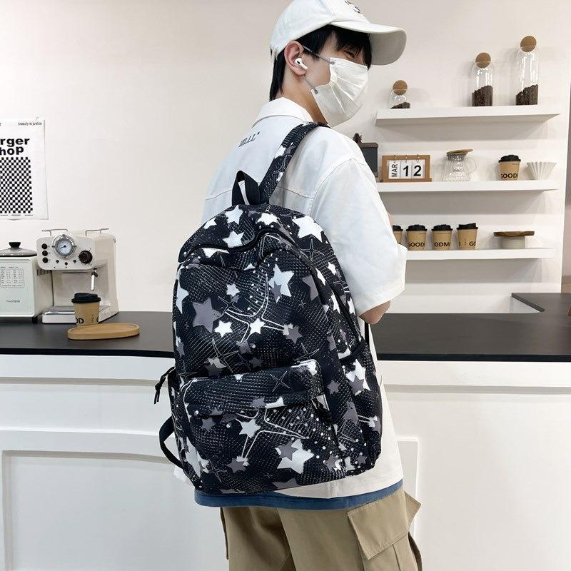 Large Capacity Backpack Wind High Value Star Men and Women Backpack Trend Travel Backpack Leisure Student Schoolbag