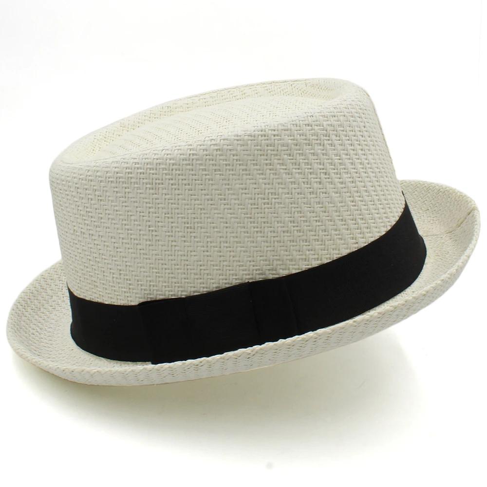 Uomo Donna Cappelli Classici in Paglia Pork Pie Fedora Cappelli da Sole Trilby Cappellini Estivi Boater da Spiaggia Outdoor Viaggio Festa Taglia US 7 1/4 UK L