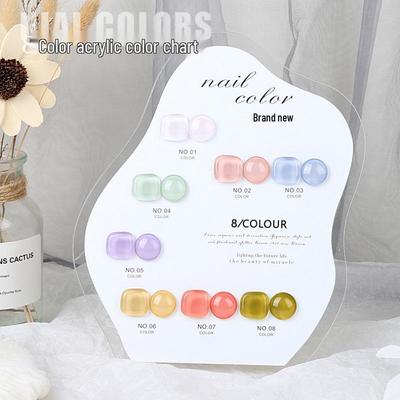 Paleta de Unhas Acrílicas Irregulares de 8 Cores Placa de Exibição de Esmalte em Gel